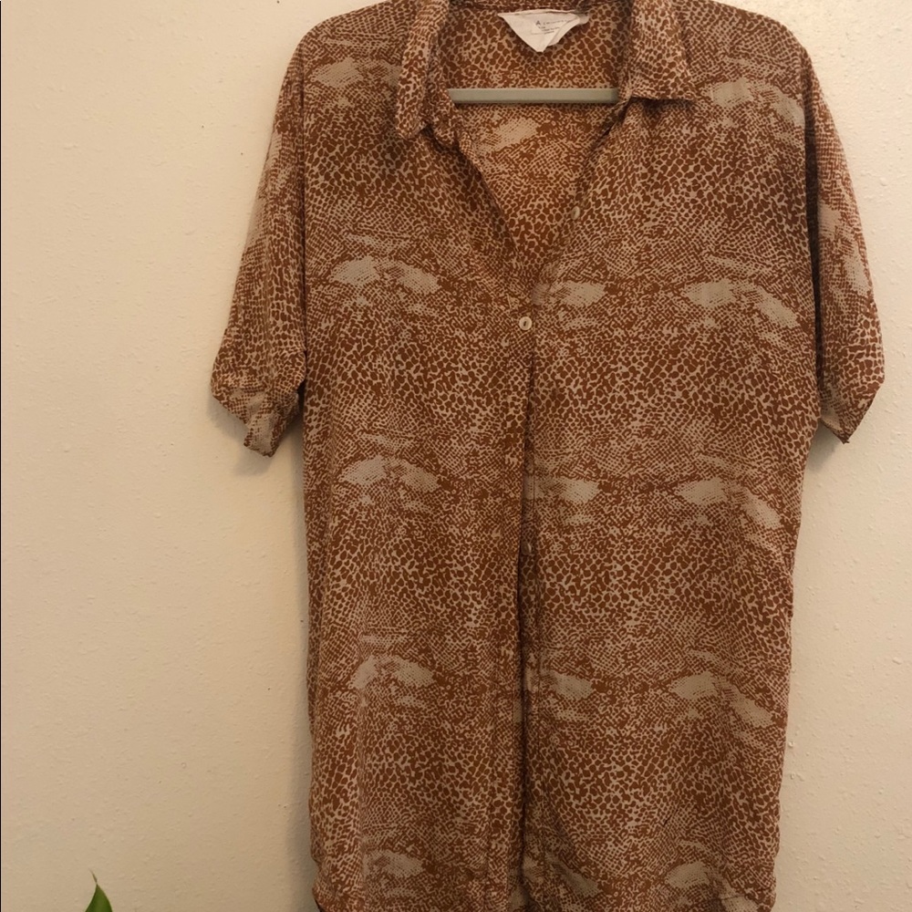 Acacia Mombasa Silk snake print button down